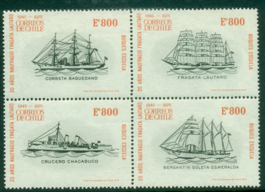 Chile-1975-The-30th-Anniversary-of-Shipwreck-of-Sail-Frigate-Lautaro-800e-block-4-MLH