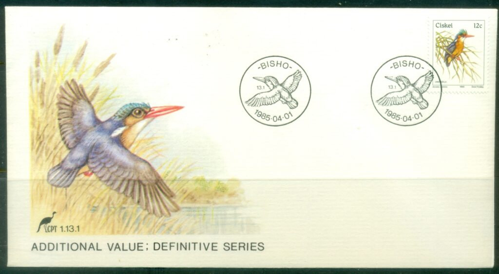 Ciskei-1986-Pictorial-Bird-12c-Alcedo-cristata-FDC