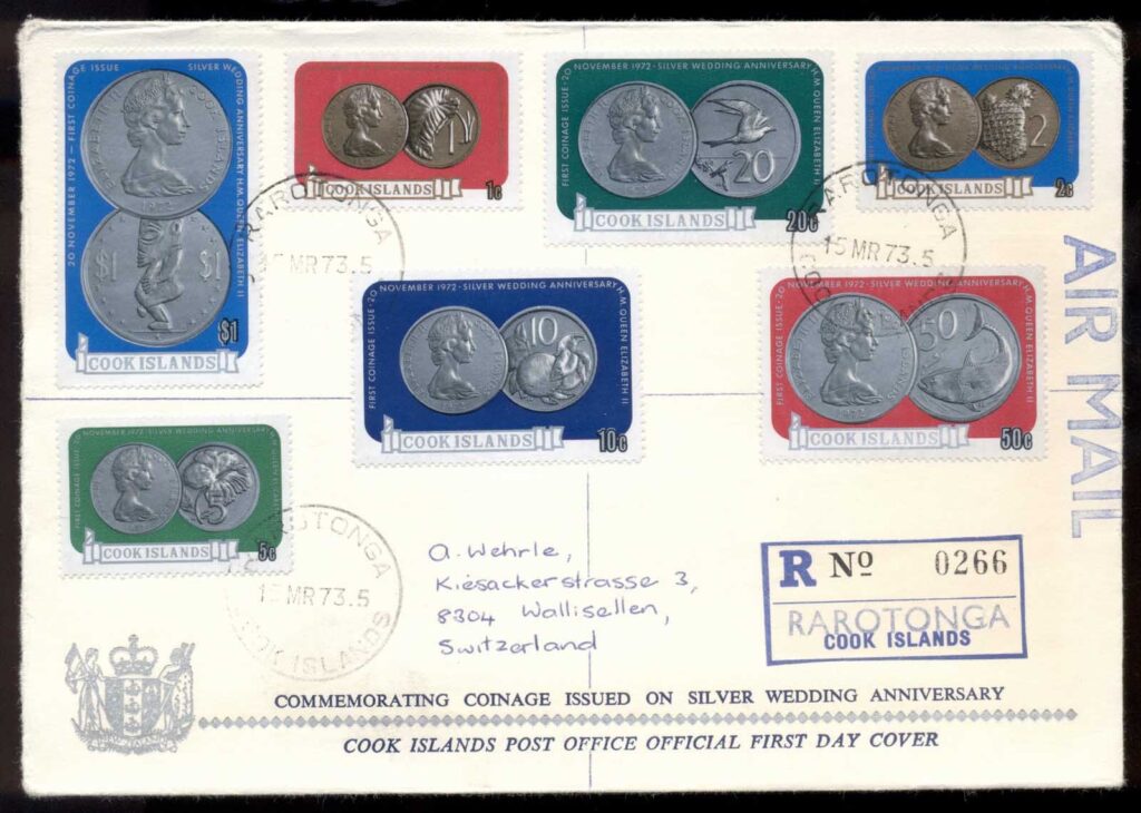 Cook-Is-1973-QEII-Silver-Wedding-Coinage-FDC