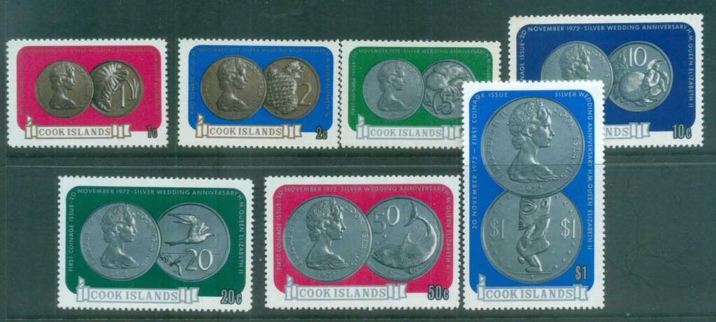 Cook-Is-1973-QEII-Silver-Wedding-Coinage-MUH-lot81342