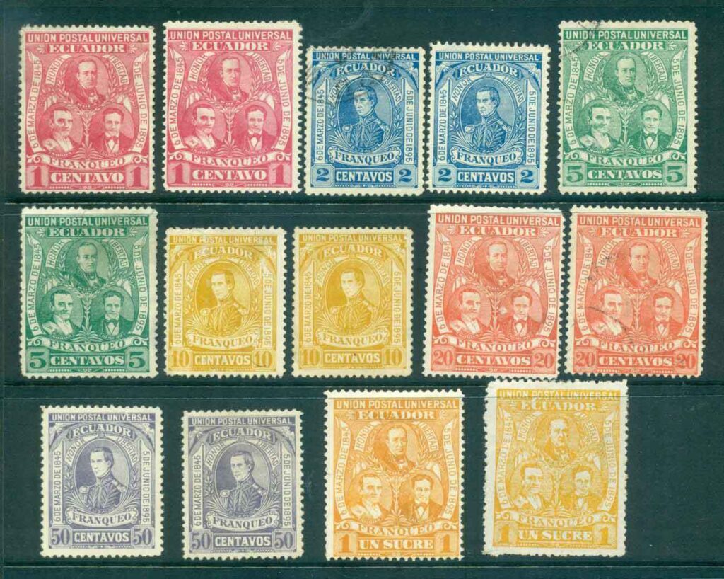Ecuador-1896-Success-of-the-Liberal-party-Asst-faults-MLH-MH-FU-Lot46592