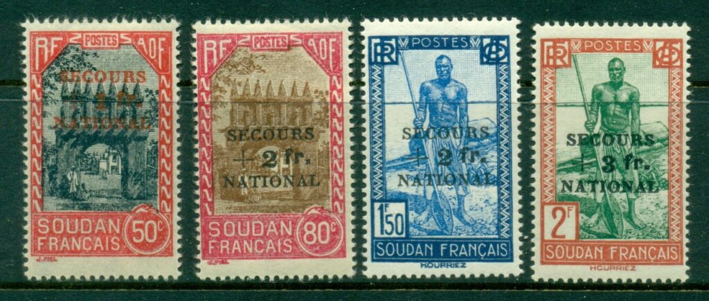 French-Sudan-1941-Pictorials-Opt-Secours-National-MUH