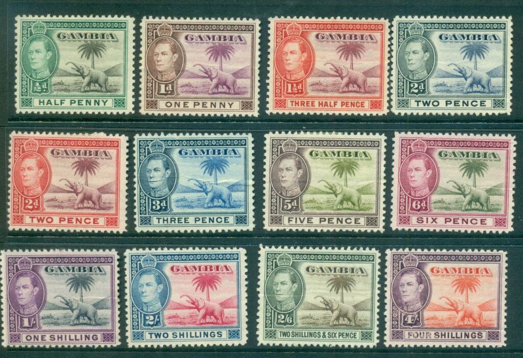 Gambia-1938-46-KGVI-defins-to-4-MLH-Lot55347