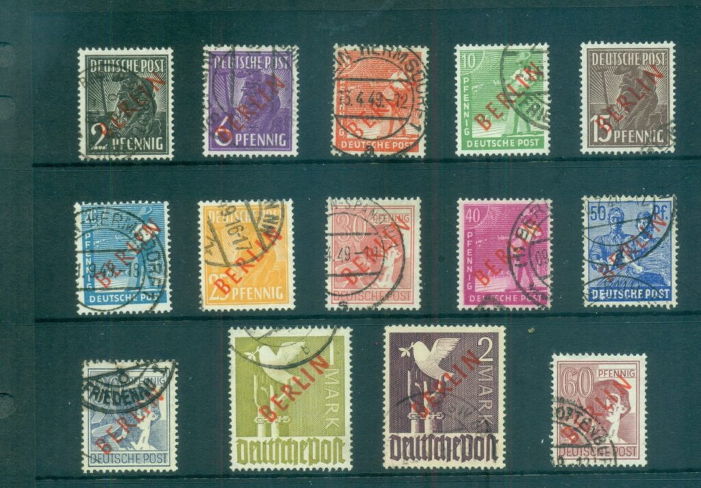 Germany-Berlin-1948-49-Red-BERLIN-Opts-14-FU-lot70367