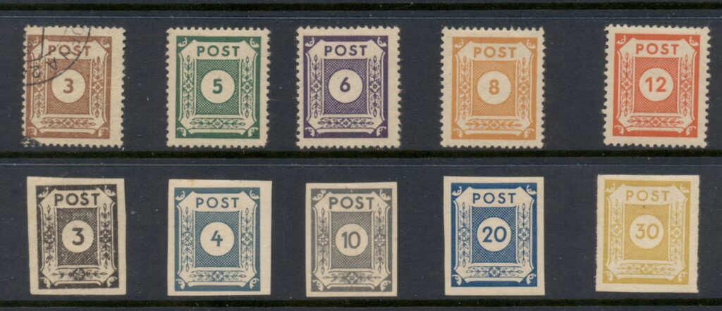 Germany-Soviet-Zone-Eastern-Saxony-1945-46-Numerals-Asst-MLH-CTO