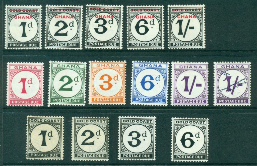 Ghana-1958-65-Asst-Postage-Dues-Gold-CoastMH-Fu-Lot27719