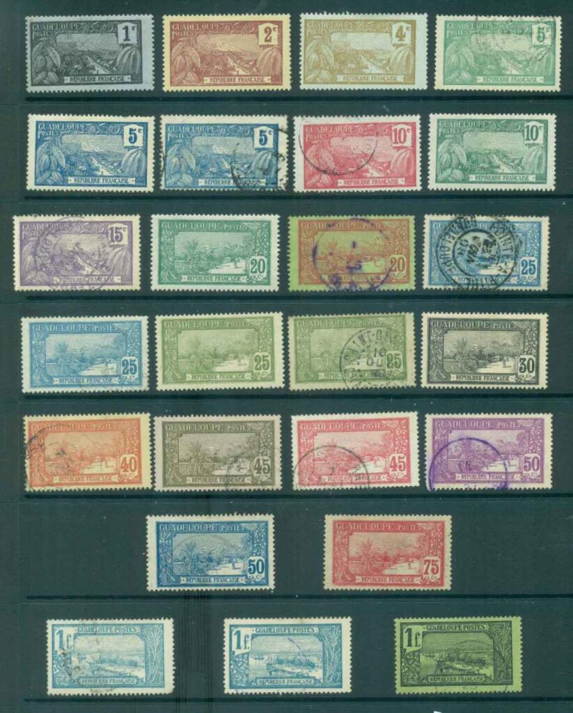 Guadeloupe-1905-27-Pictorials-Asst-jpg-MLH-FU-lot49440.jpg