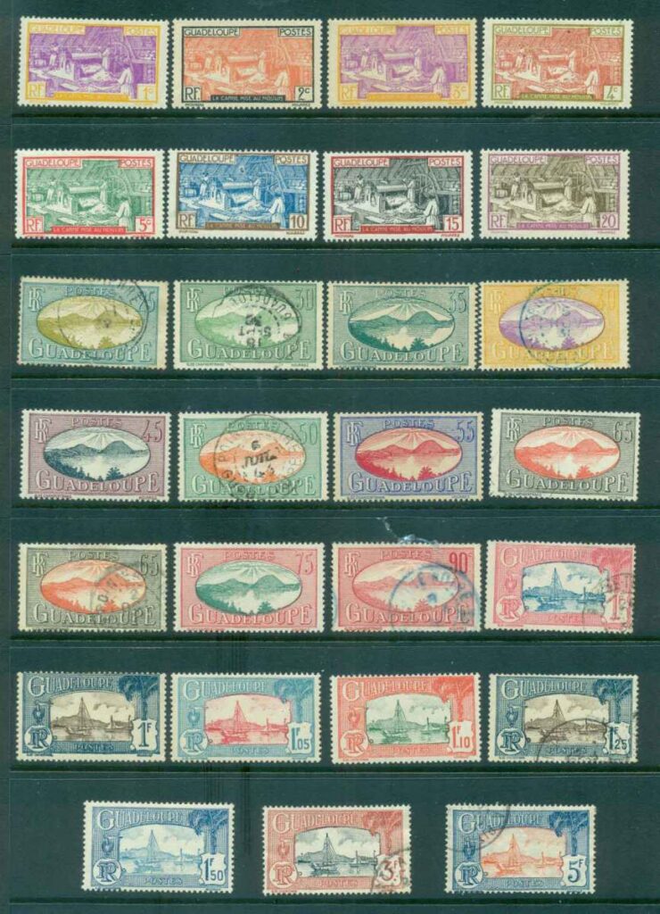Guadeloupe-1928-40-Pictorials-Asst-jpg-MLH-FU-lot49447.jpg