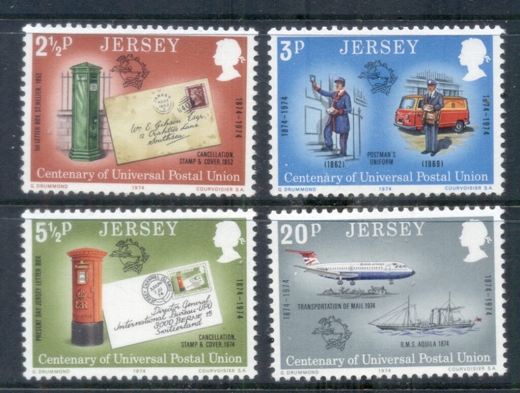 Jersey-1974-UPU-centenary-MUH