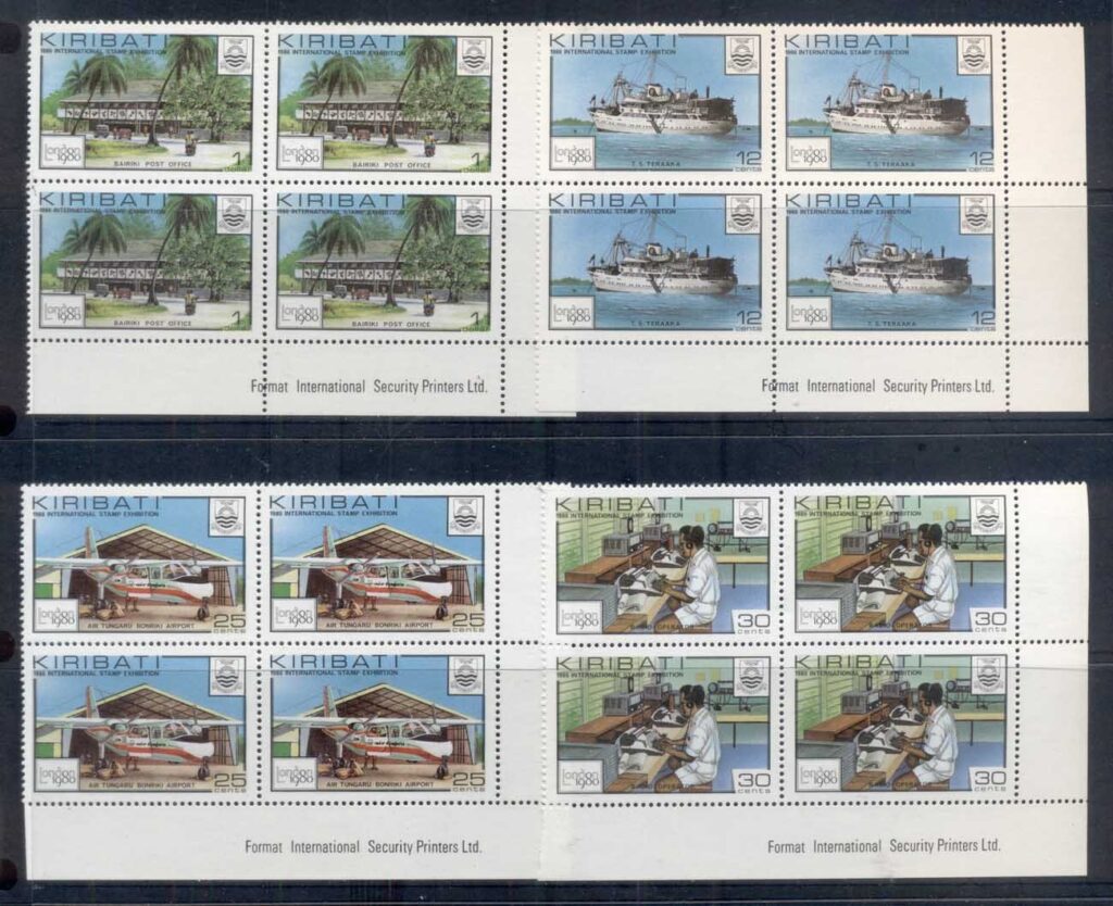Kiribati-1980-London-80-Stamp-Ex-Blk4-MUH