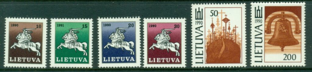 Lithuania-1991-White-Knight-Hill-with-crosses-MUH