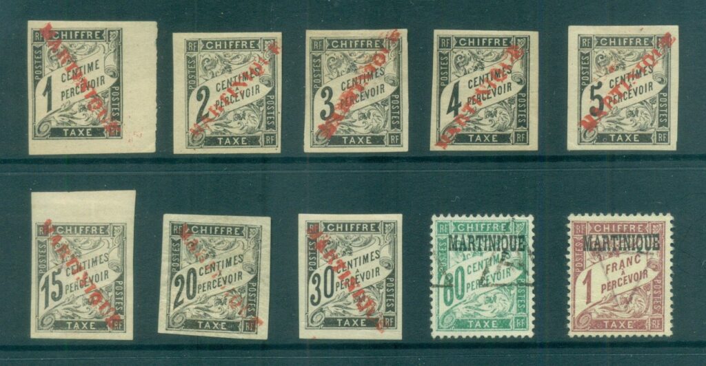 Martinique-1887-on-Postage-Dues-unofficial-MLH-FU