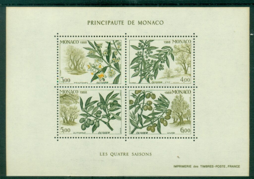 Monaco-1988-The-Four-Seasons-of-the-Olive-Tree-MS-MUH