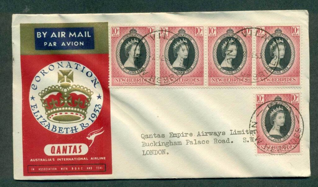 New-Hebrides-1953-QANTAS-Flight-QEII-Coronation-lot42638