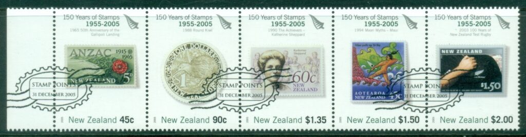 New-Zealand-2005-The-150th-Anniversary-of-New-Zealand-Stamps-1955-2005-Loyalty-Rewards-CTO