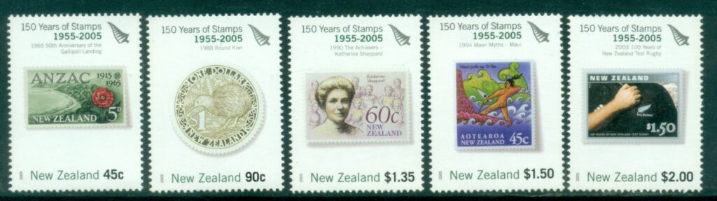 New-Zealand-2005-The-150th-Anniversary-of-New-Zealand-Stamps-1955-2005-MUH