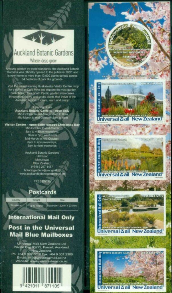 New-Zealand-2009-Private-Post-UMZ-Auckland-Botanic-Gardens-booklet-MUH