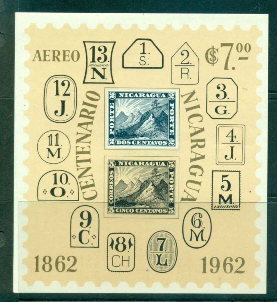 Nicaragua-1962-Stamp-Centenary-MS-MUH-lot43184