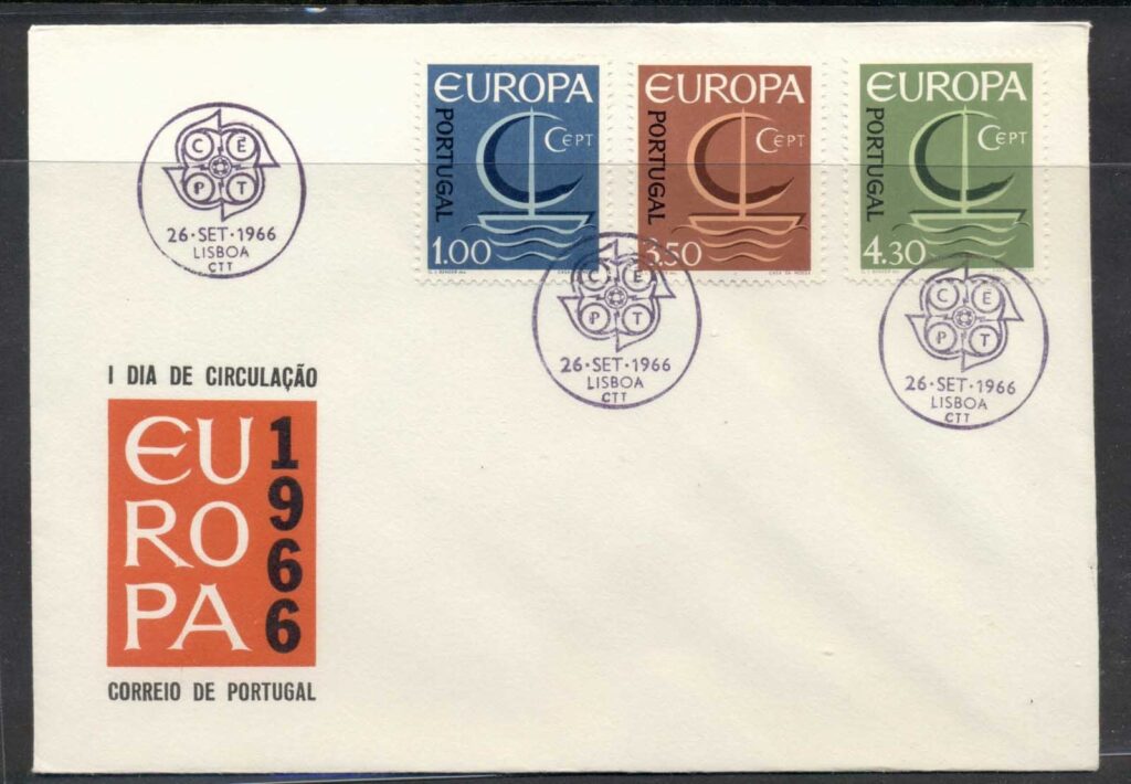 Portugal-1966-Europa-Sailboat-FDC