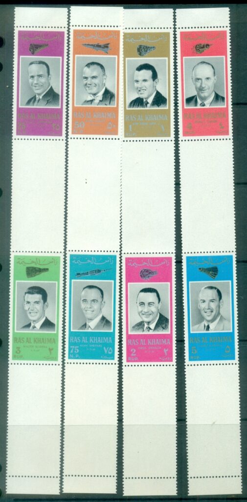 Ras-Al-Khaima-1966-Mi48-55-American-Astronauts-gutters-MLH