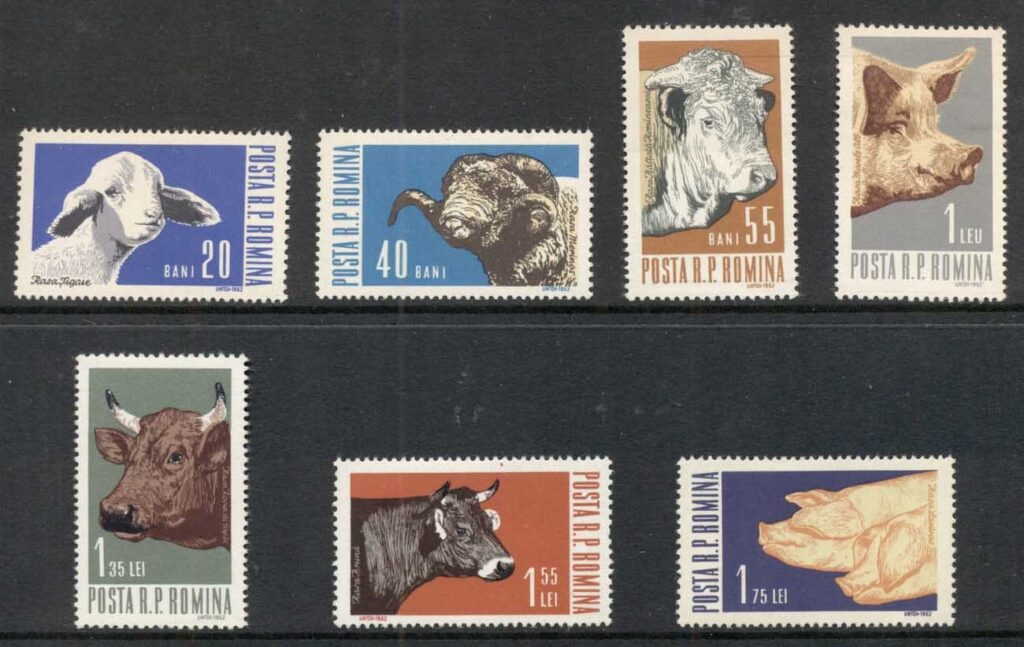 Romania-1962-Farm-Animals-MUH