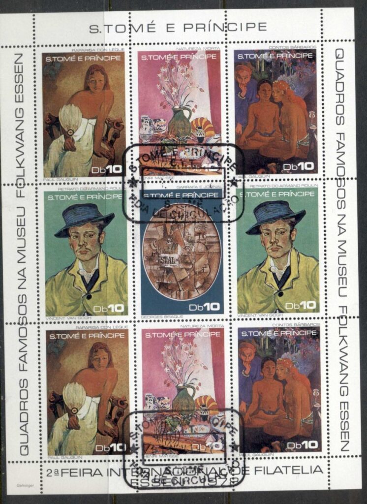 Sao-Tome-et-Principe-1978-Paintings-by-Paul-Gaugin-sheetlet-CTO