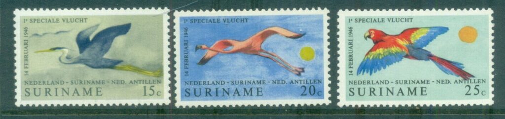 Surinam-1971-Birds-in-Flight-MUH