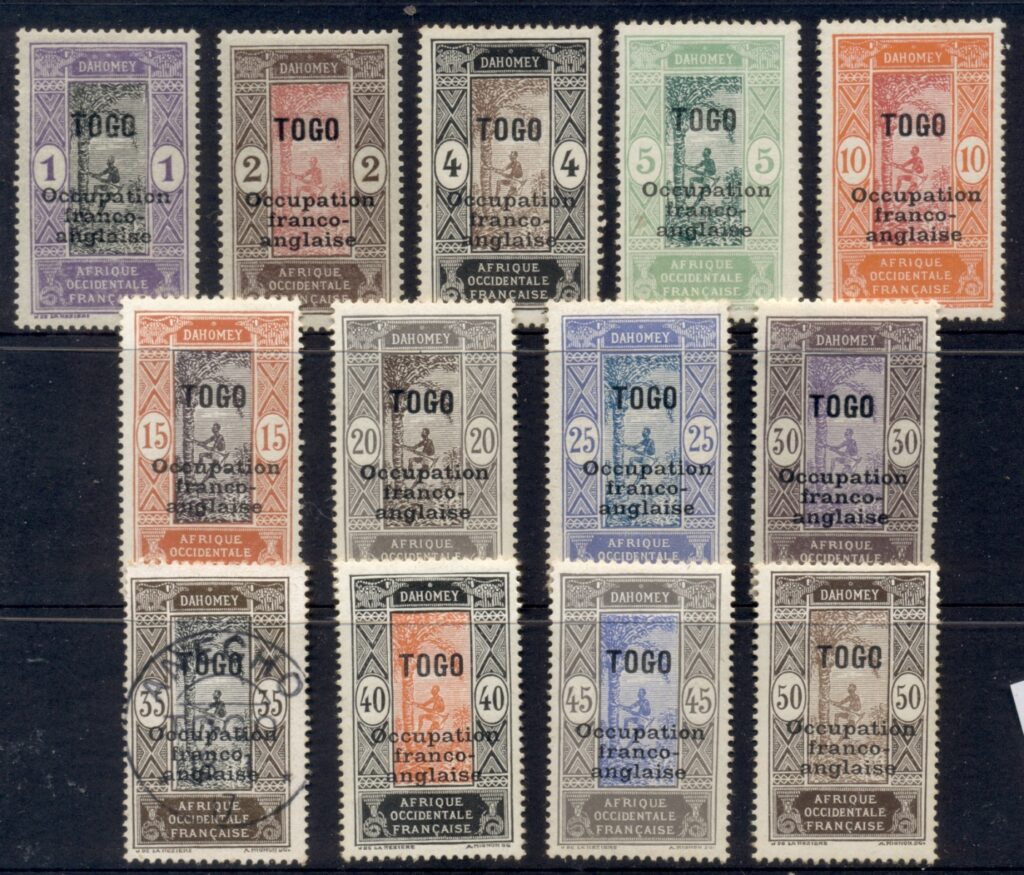 Togo-1916-17-Palm-Tree-Opts-on-Dahomey-Asst-MLH-FU