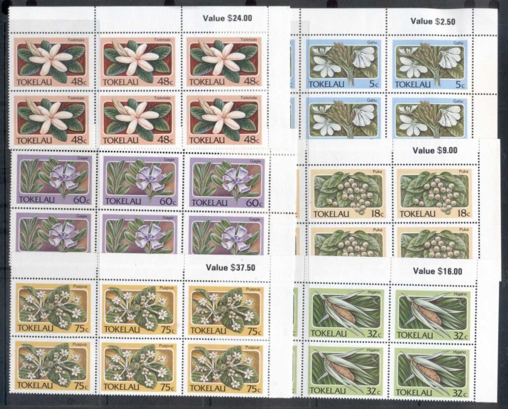Tokelau-Is-1987-Plants-Flowers-Blk6-MUH