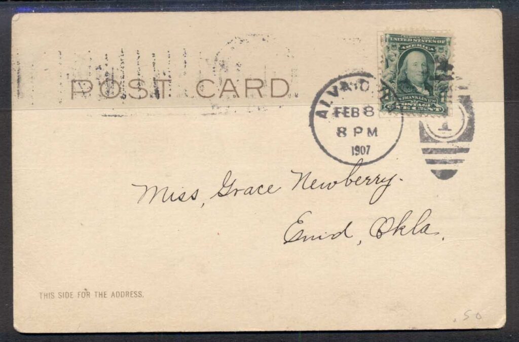 USA-1907-1c-Washington-PPC-Valentine-Girl