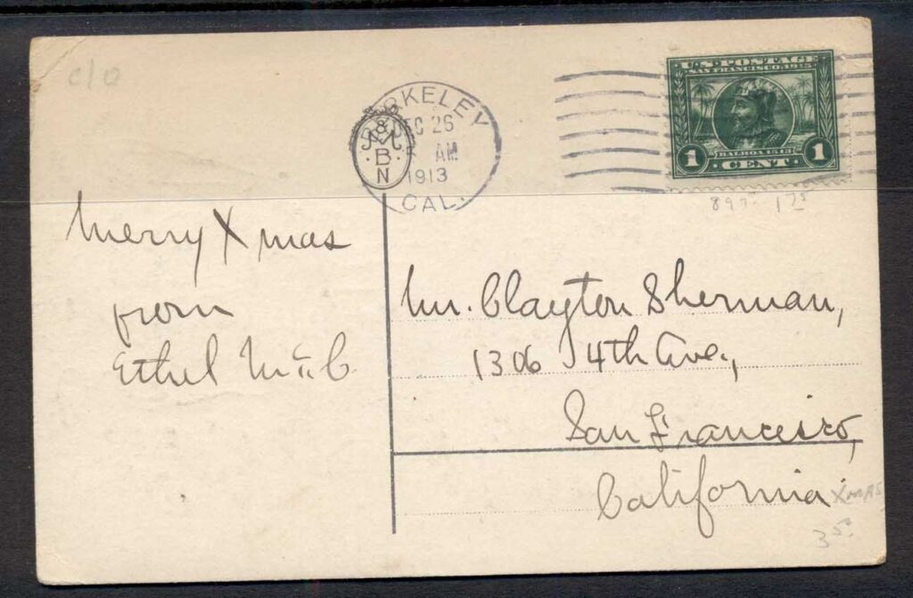 USA-1913-Panama-Pacific-1c-on-Xmas-PPC