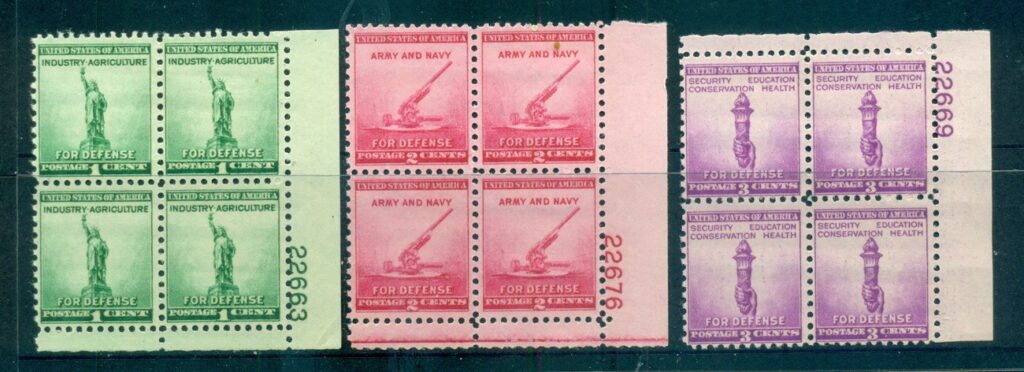 USA-1940-Sc899-901-National-Defence-PBs-MUH-lot67596
