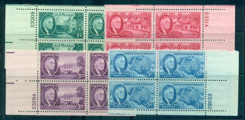 USA-1945-Sc930-33-Franklin-D-jpg-Roosevelt-PBs-MUH-lot67614.jpg