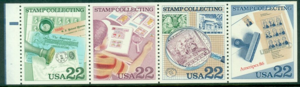 USA-1986-United-States-Sweden-Stamp-Collecting-Booklet-pane-MUH