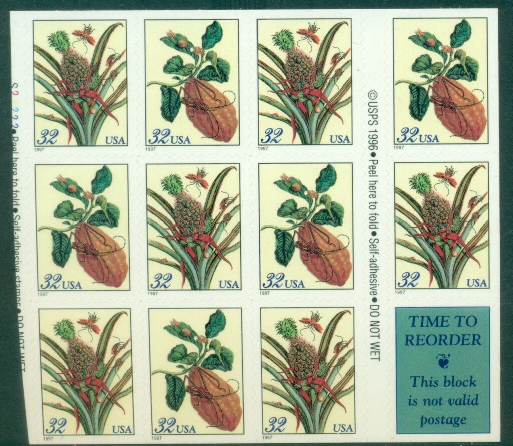 USA-1997-Merian-Botanical-Prints-block-11-PS-MUH