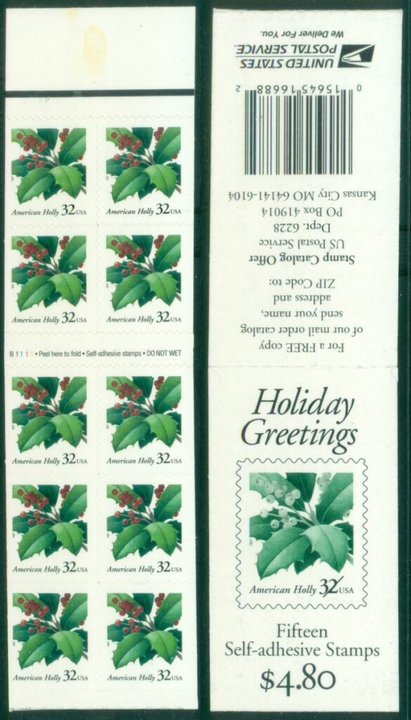 USA-1997-Xmas-Holly-booklet-MUH