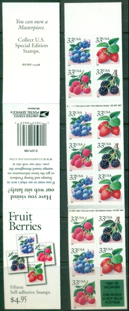 USA-1999-Fruits-Self-Adhesive-Booklet-MUH