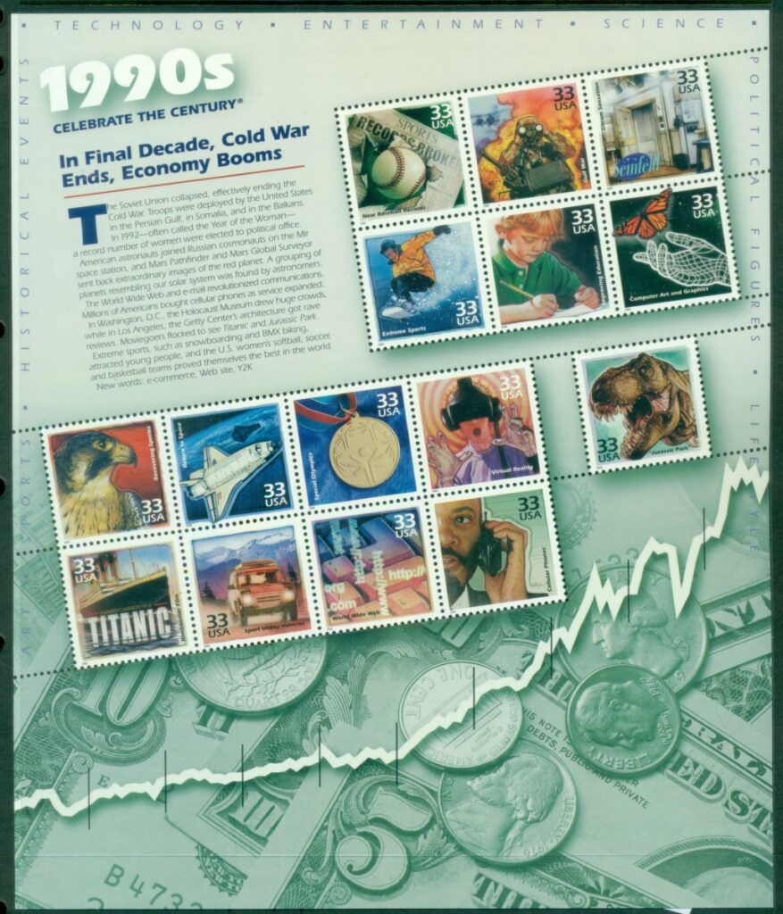 USA-2000-Celebrate-the-Century-1990s-In-Final-Decade-Cold-War-Ends-Economy-Booms-MS-MUH-XL-Shipping