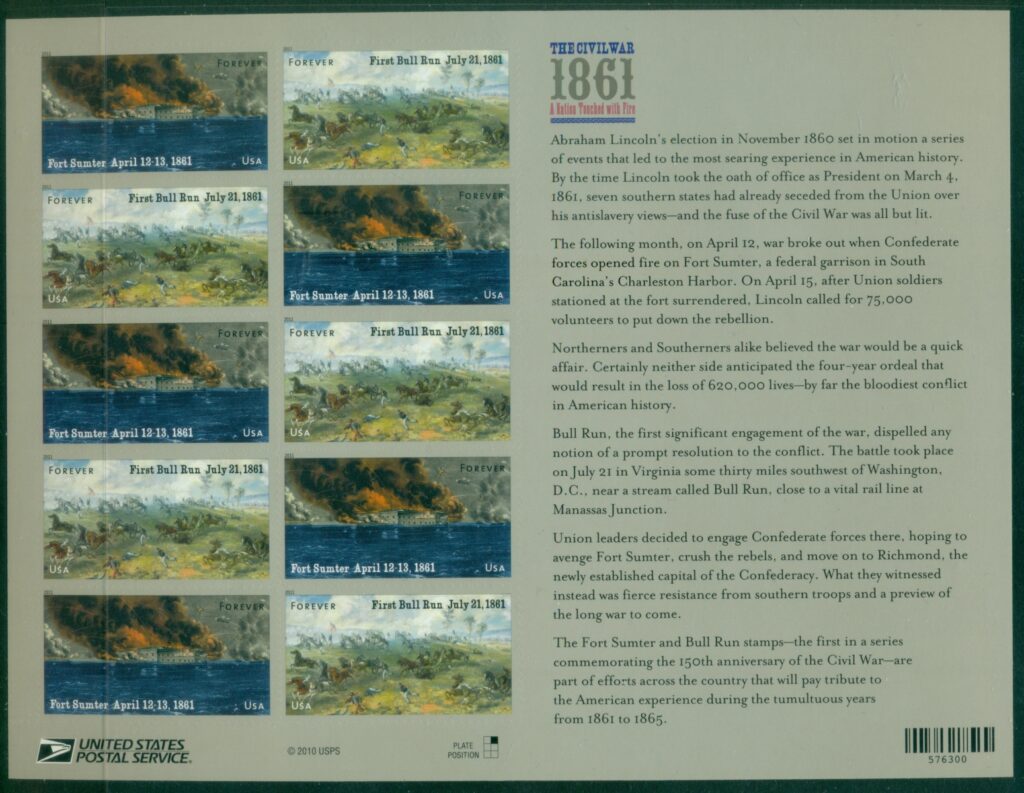 USA-2011-Civil-War-Anniversary-pane-MUH