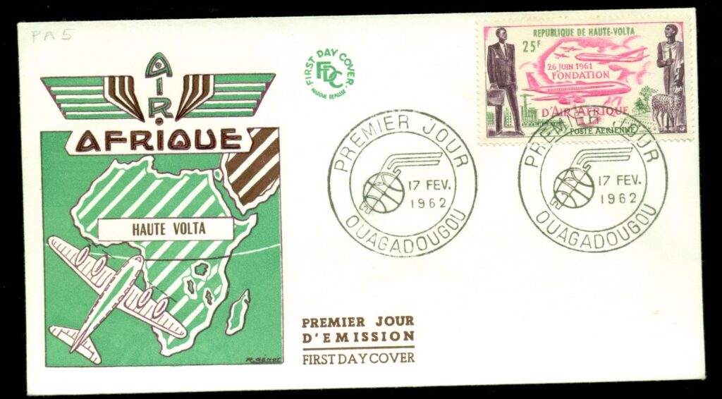 Upper-Volta-1962-Air-Afrique-FDC
