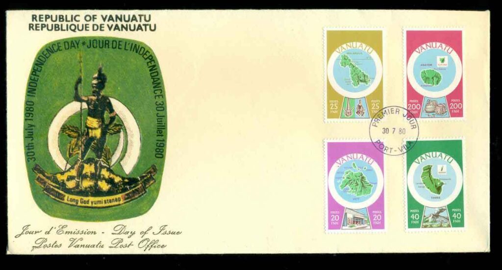Vanuatu-1980-Independence-Day4v-FDC-lot51718
