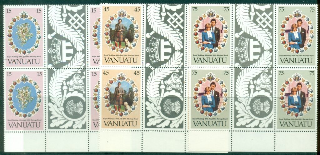 Vanuatu-1981-Charles-Diana-Royal-Wedding-gutter-blocks-4-MUH