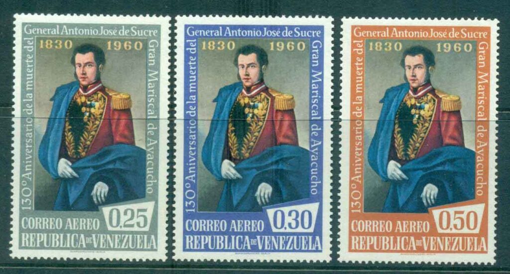 Venezuela-1960-Air-Mail-Antonio-de-Sucre-MLH-Lot46855