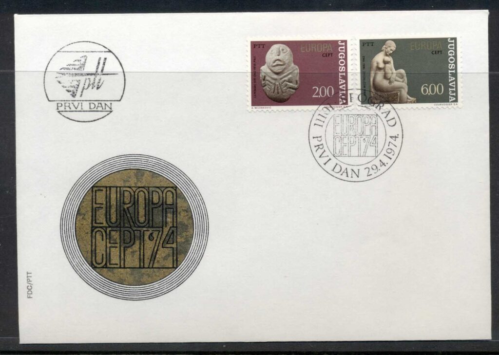 Yugoslavia-1974-Europa-Sculpture-FDC