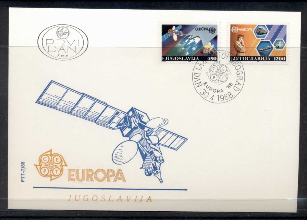 Yugoslavia-1988-Europa-Transport-Communication-FDC